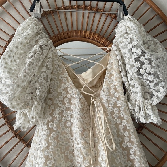 Elegant Cream Mini Dress - Picture 9 of 12